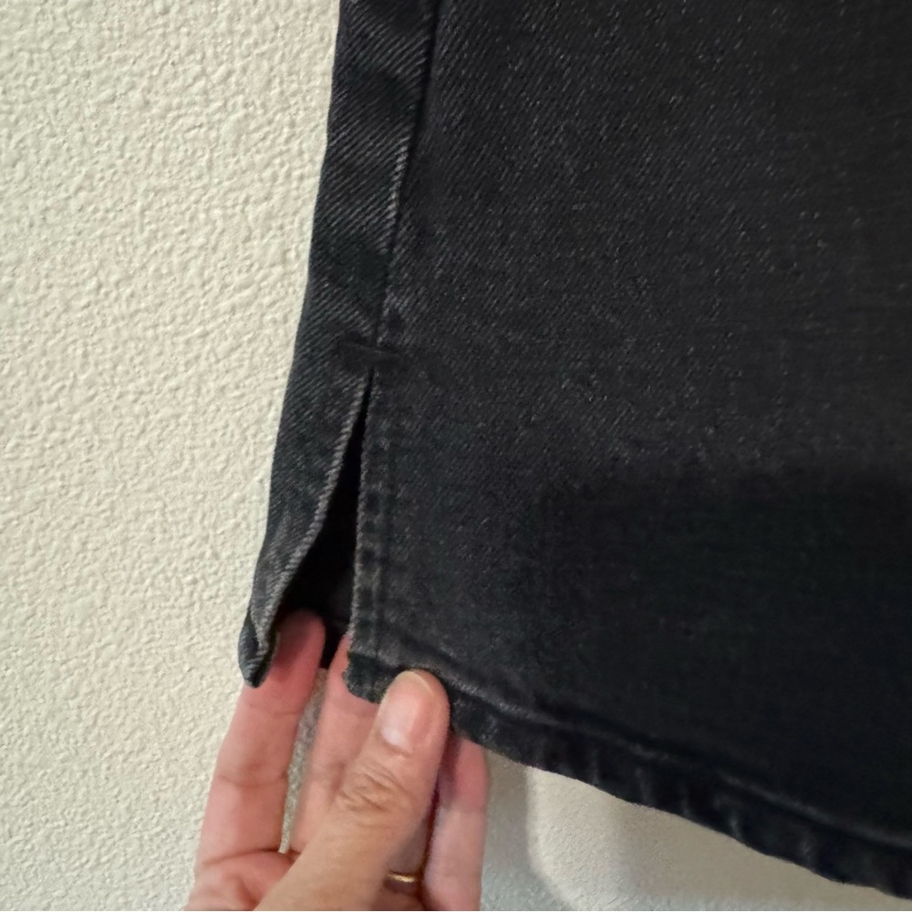 Abercrombie & Fitch Curve Love High Rise Dad Shorts Black Stretch Denim NWT-32 - Picture 4 of 9